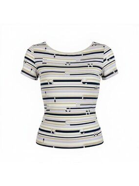 Celine Short Sleeve Logo Top Border Top Stretch
